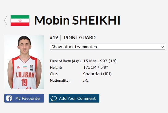 حضور مبین شیخی ستاره بسکتبال شهرداری اراک در جام جهانی جوانان